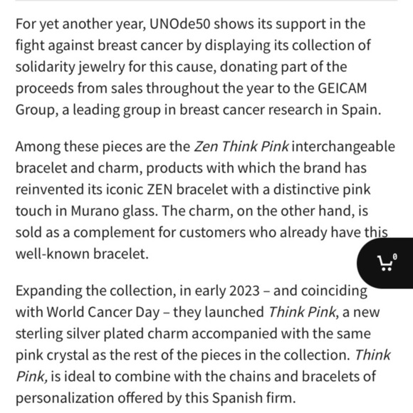 NEW UNO de 50 Silver Tone Zen Think Pink Stone Open Cuff for Breast Cancer - Picture 16 of 16